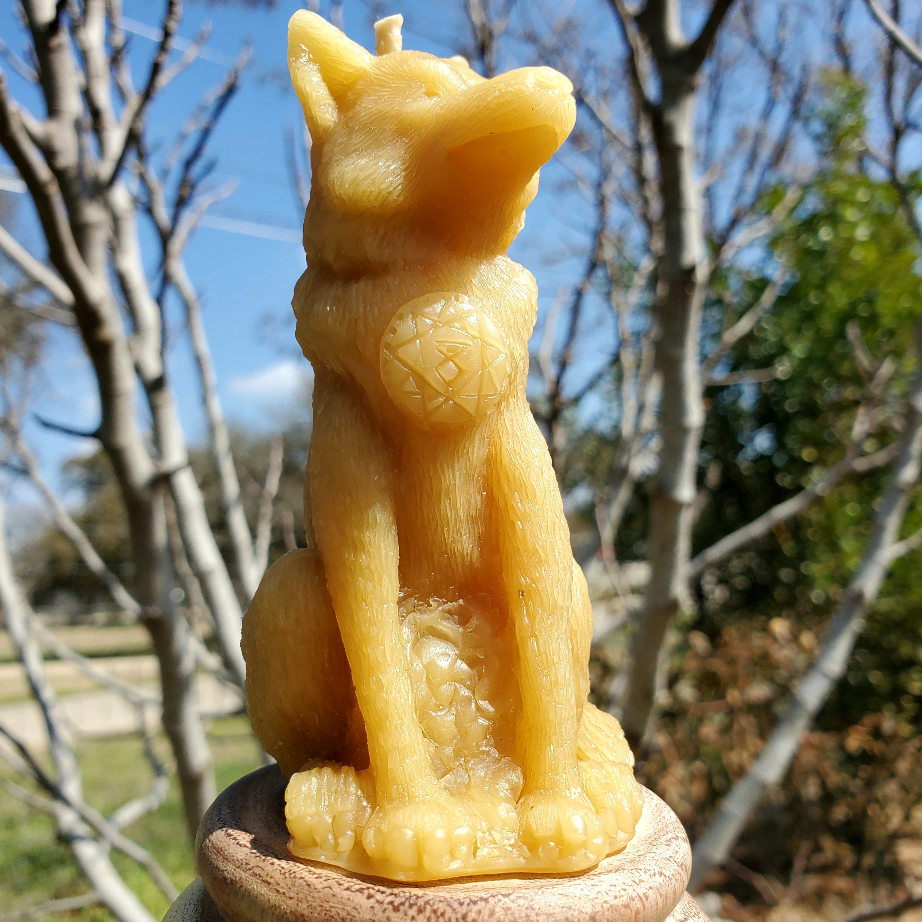Beeswax Candle Wolf