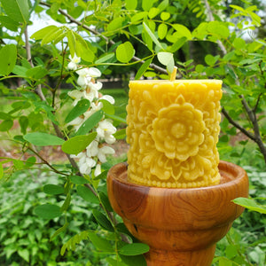 Beeswax Candle Floral