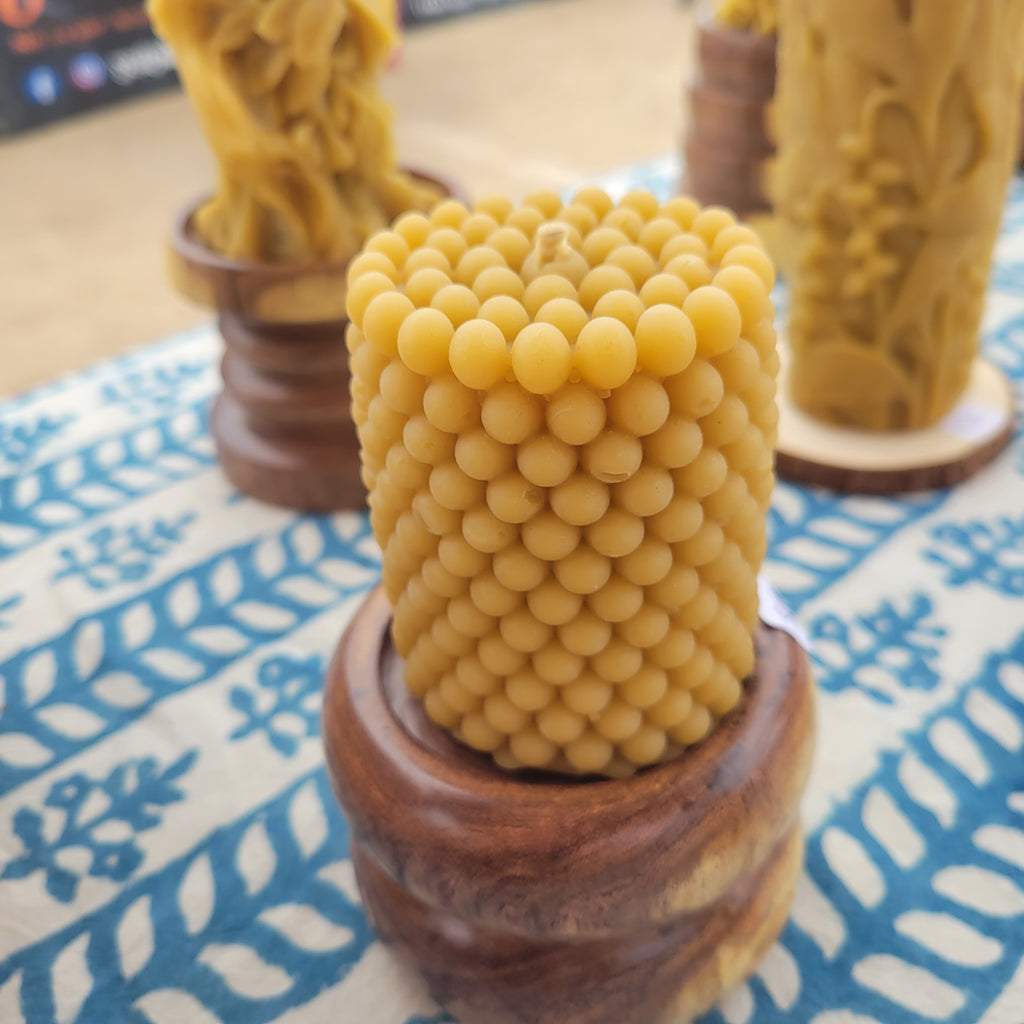 Beeswax Candle Bubbly Texture